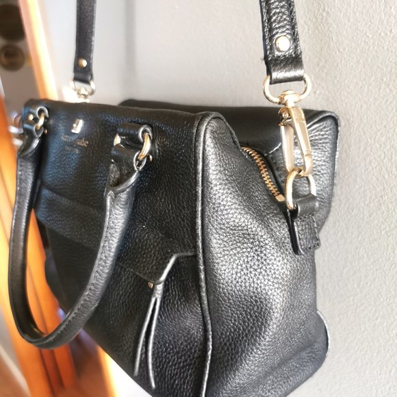 Kate Spade Black Pebble Leather Shoulder Bag Handbag Crossbody - Picture 6 of 9